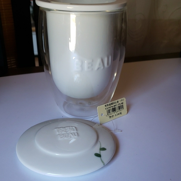 BEAU White Ceramic Tea Brewing/steeping with Lid